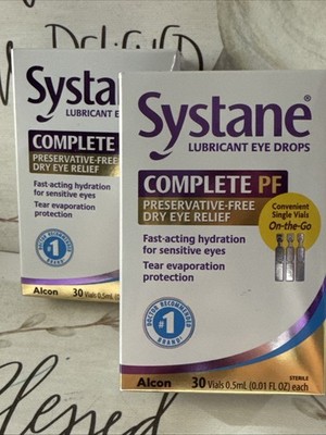 Systane Complete PF Lubricant Eye Drops 30 Vials Each (2 Pack) EXP: 08/26