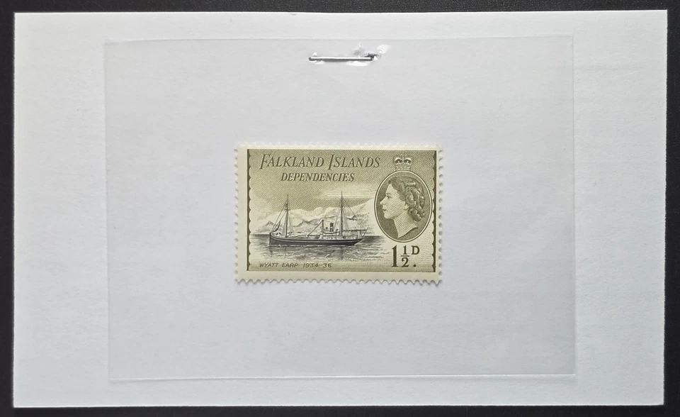 Falkland Islands - 1954 Scott 1L11 Wyatt Earp Ship and Queen Elizabeth II - Image 3 of 3
