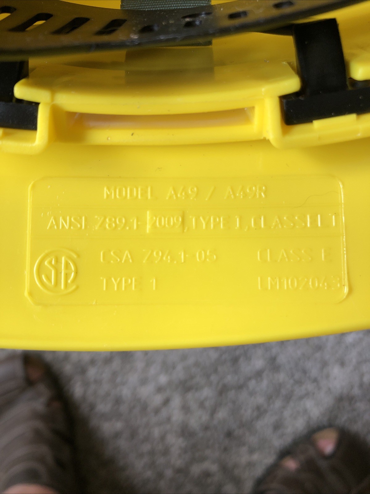 Honeywell NORTH Safety Hard Hat Helmet A49R Yellow Ratchet Full Brim NOS