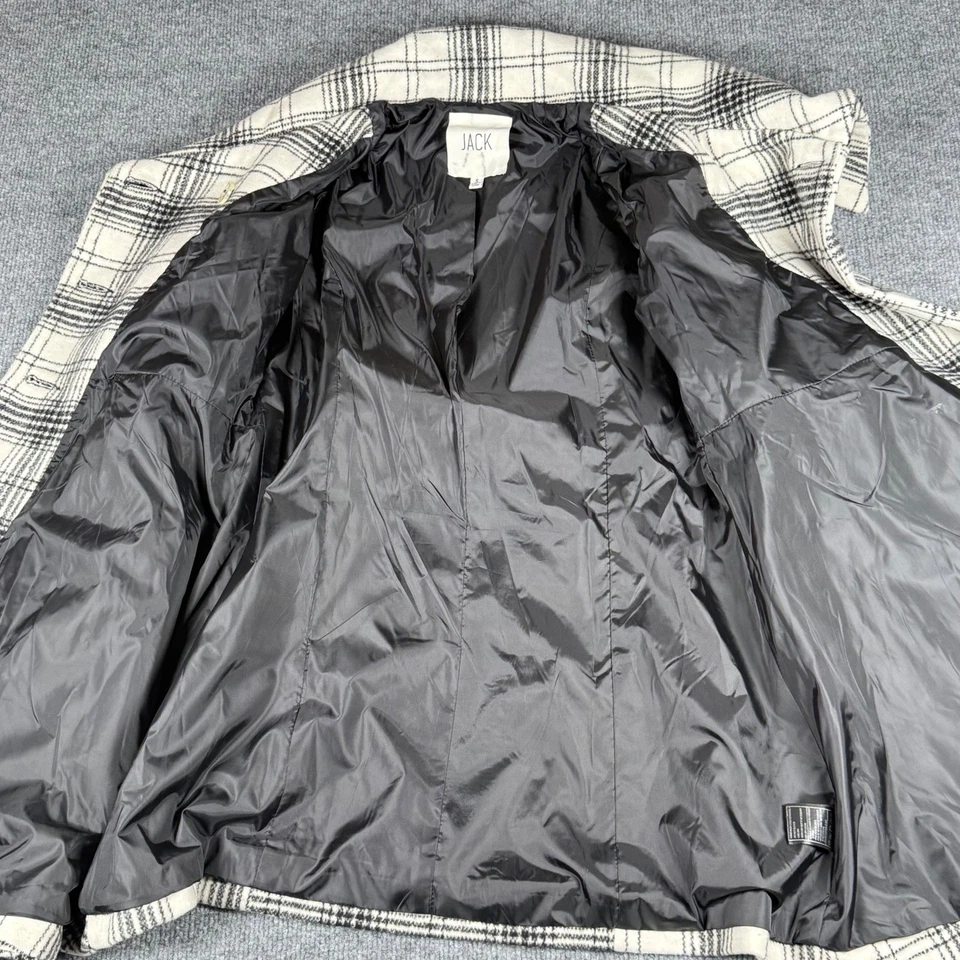 JACK Pequeno Xadrez Casaco Swing Ervilha Mistura Cinto Ausente Mistura de Lã Acadâmia - Imagem 3 de 4