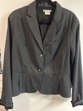 Van Heusen Studio Women  s Blazer 2XL Gray Herringbone Stretch 2 Button Lined