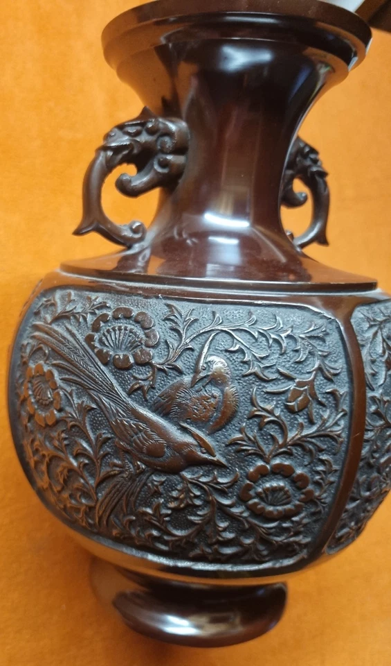 Bronze Vase feines Motiv AS35 - Bild 3 von 4