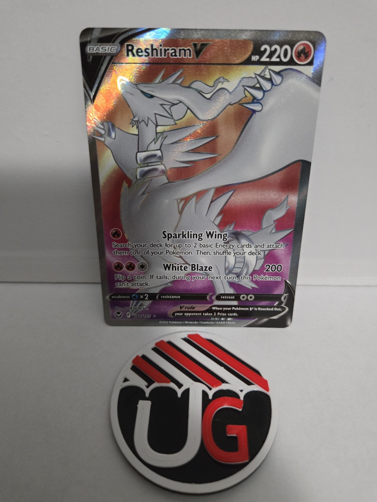 Pokemon Reshiram V (Full Art) Ultra Rare SWSH12: Silver Tempest 172/195 NM