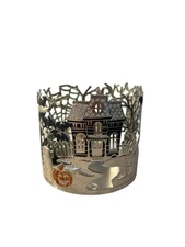 Bath & Body Works Halloween Witch Haunted House Pumpkin Bat 3 Wick Candle Holder