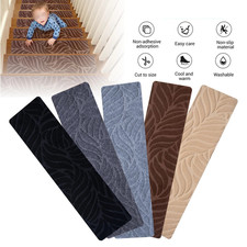 15Pcs Stair Pads Set Carpet Stair Treads Non Slip Adhesive Step Mats Home Decor