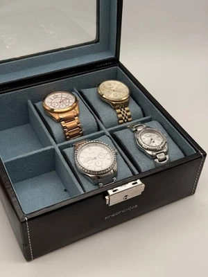 Defekt Fossil Uhren Konvolut Set 4x Damen Armbanduhr Edelstahl mit Friedrich Box - Bild 1 von 4
