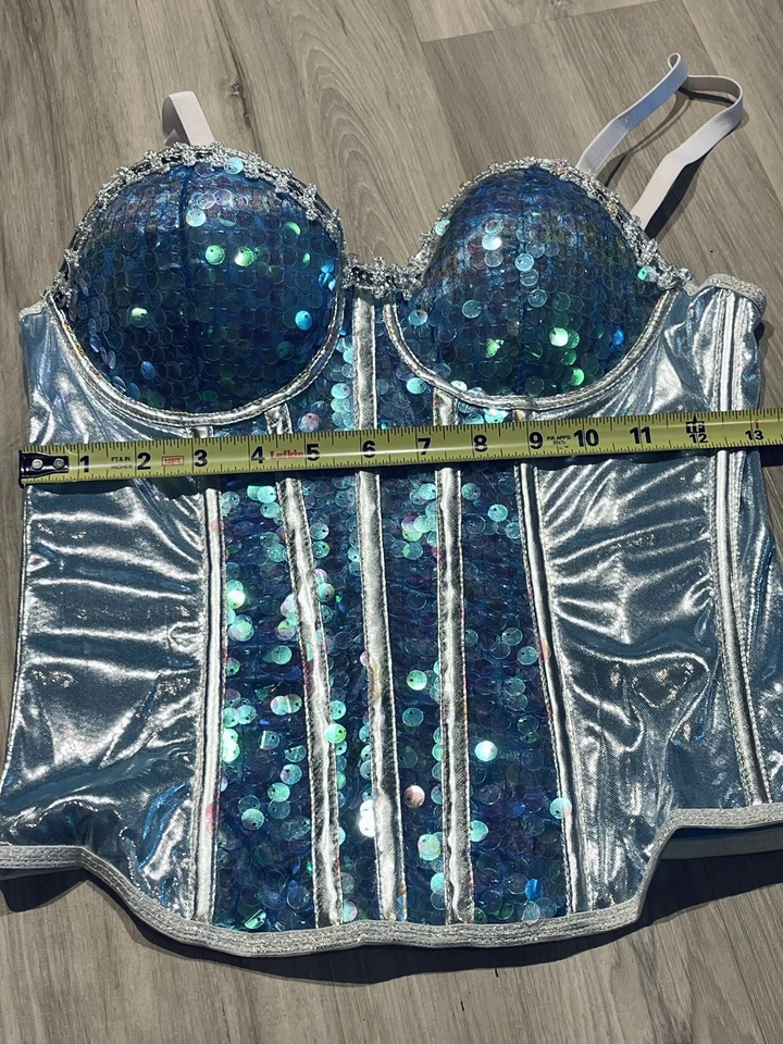 Ice Fairy Bustier Glistening Corset Costume Halloween Theater Cosplay Size S/M - Image 3 of 4