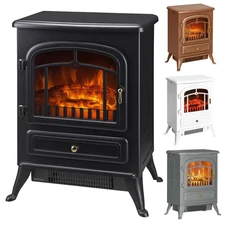 22" Electric Fireplace Heater Freestanding Fire Place Stove with Realistic Flame