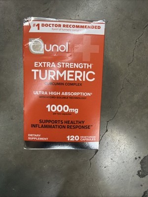 Qunol EXTRA STRENGTH TURMERIC 1000mg 120 Caps 4 month supply Exp 2028