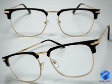 Classic Elegant Vintage Retro Clear Lens EYE GLASSES For Men Black  Gold Frame