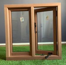 Hardwood Timber Window Wood Sapele Double Casement Flat Pack Unassembled Frame