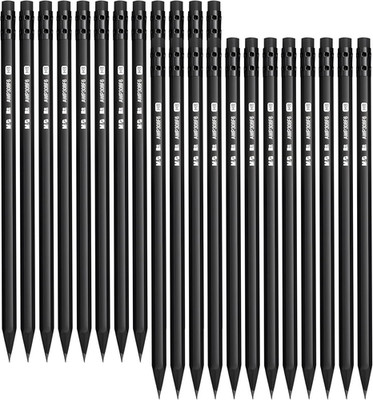 Wood-Cased HB Pencils, 24 Pack Pre-Sharpened Pencils with Top Erasers, Bulk Blac