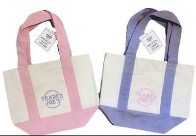 Trader Joe s Lavender + Pink Tote Bag Bundle New Reusable Grocery Set