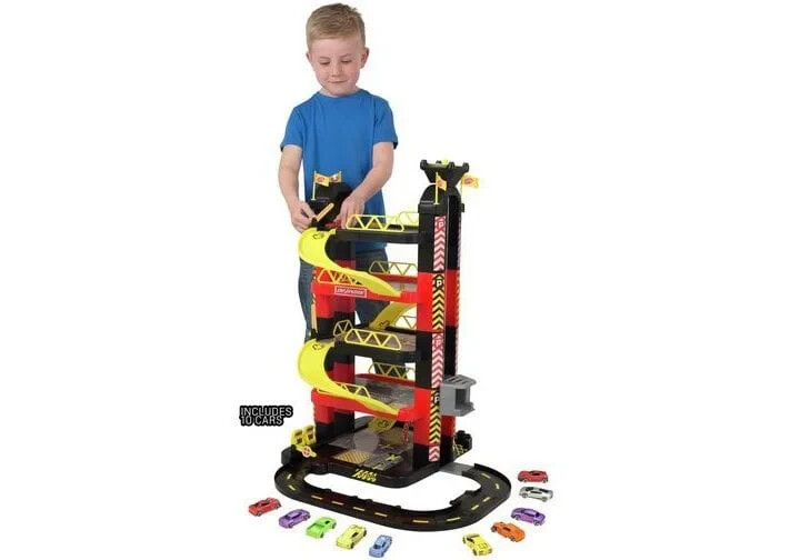 Chad Valley Deluxe Level Garage with 10 Die Cast Cars Over 70cm Tall  Track Set
