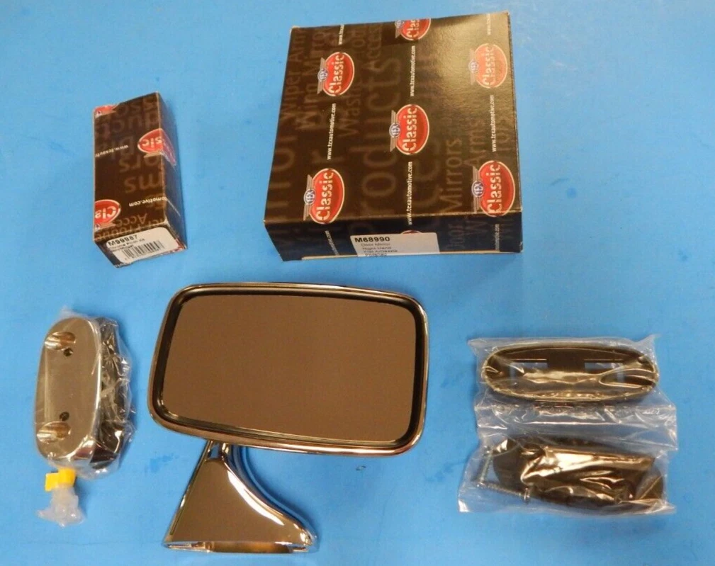 New Tex RH Passenger Side Mirror Reproduction of Original MG Midget W/ Plinth