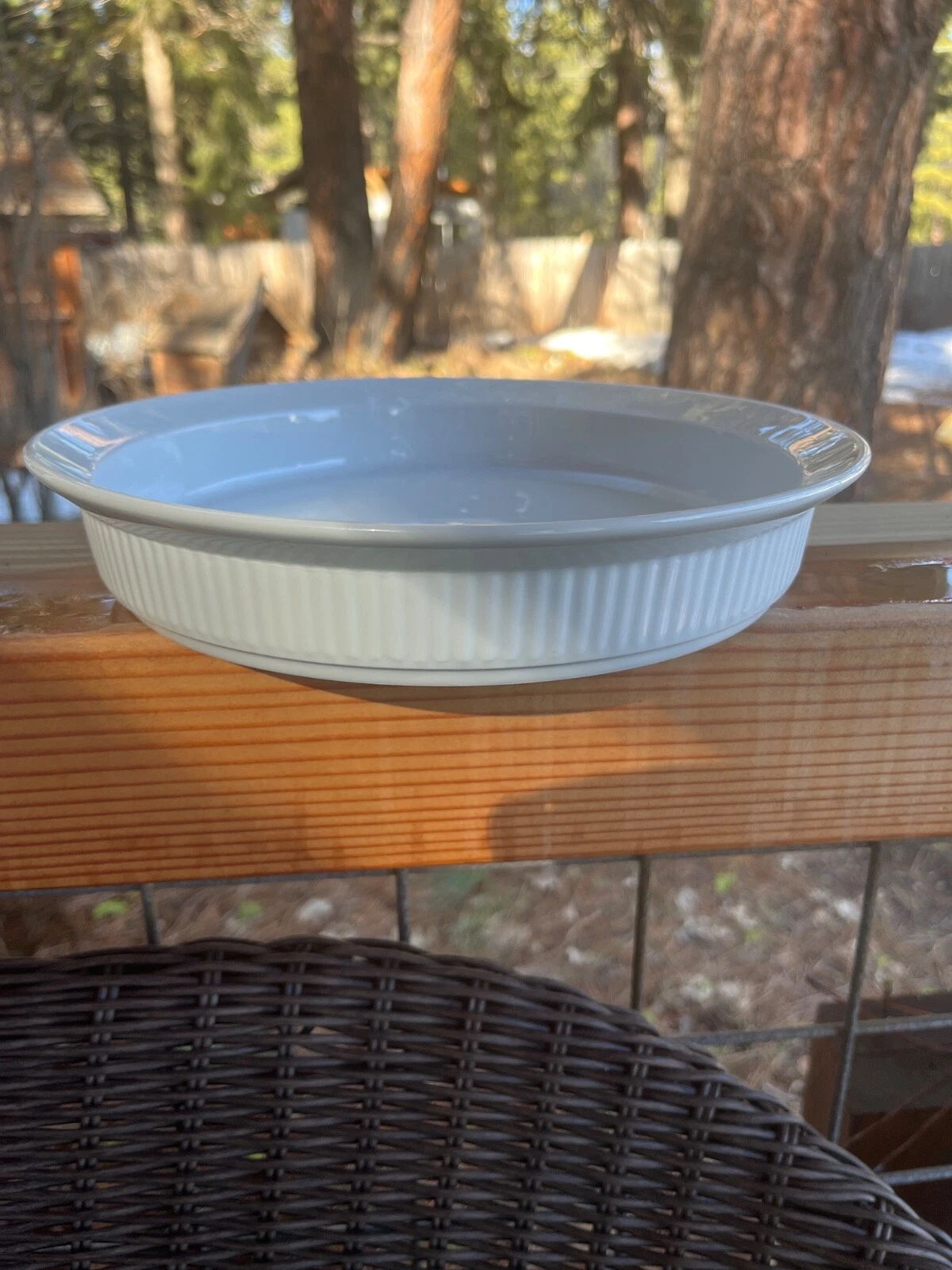 Vtg Dansk Japan White Porcelain Ceramic Pie Dish Serving Plate Ramekin 10.25“