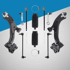 Front Lower Control Arms w/Ball Joints Sway Bars Tie Rod Ends Kit for Honda CR-V