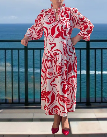 white christmas dresses Mille Daisy Dress in Blue Hibiscus L