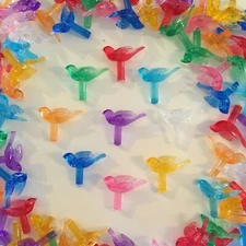 36 Mini Birds Dove Bulbs Ceramic Christmas Tree Small Lights Replacement Vintage