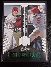 2022 Panini Absolute Historical Duals Green #HD-SA Stan Musial & Albert Pujols 