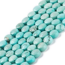 Natural Turquoise Faceted Beads Flat Round Strands 6 x 6mm 15.35'' 39cm .