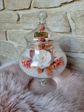 POT VERRE BOCAL RÉTRO VINTAGE FLEURS SÉCHÉES PLUME PLAISIR D'OFFRIR