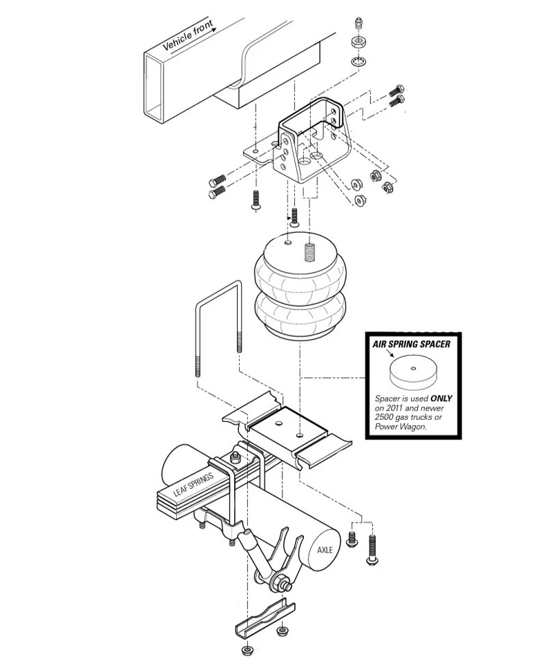 Bolsas de resortes neumáticos traseros Firestone 2299 Ride Rite para Dodge Ram 2500 3500 2x2 4x4 Foto 2 de 4