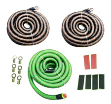 BIG 3 1/0 AWG OFC COPPER Green Snakeskin Alternator Cable Wiring Charging Kit