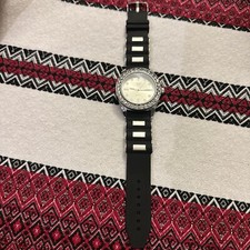 OROLOGIO DA POLSO UNISEX STILE HIP HOP CINTURINO IN SILICONE GHIACCIATO COMPLETO BLING MODA