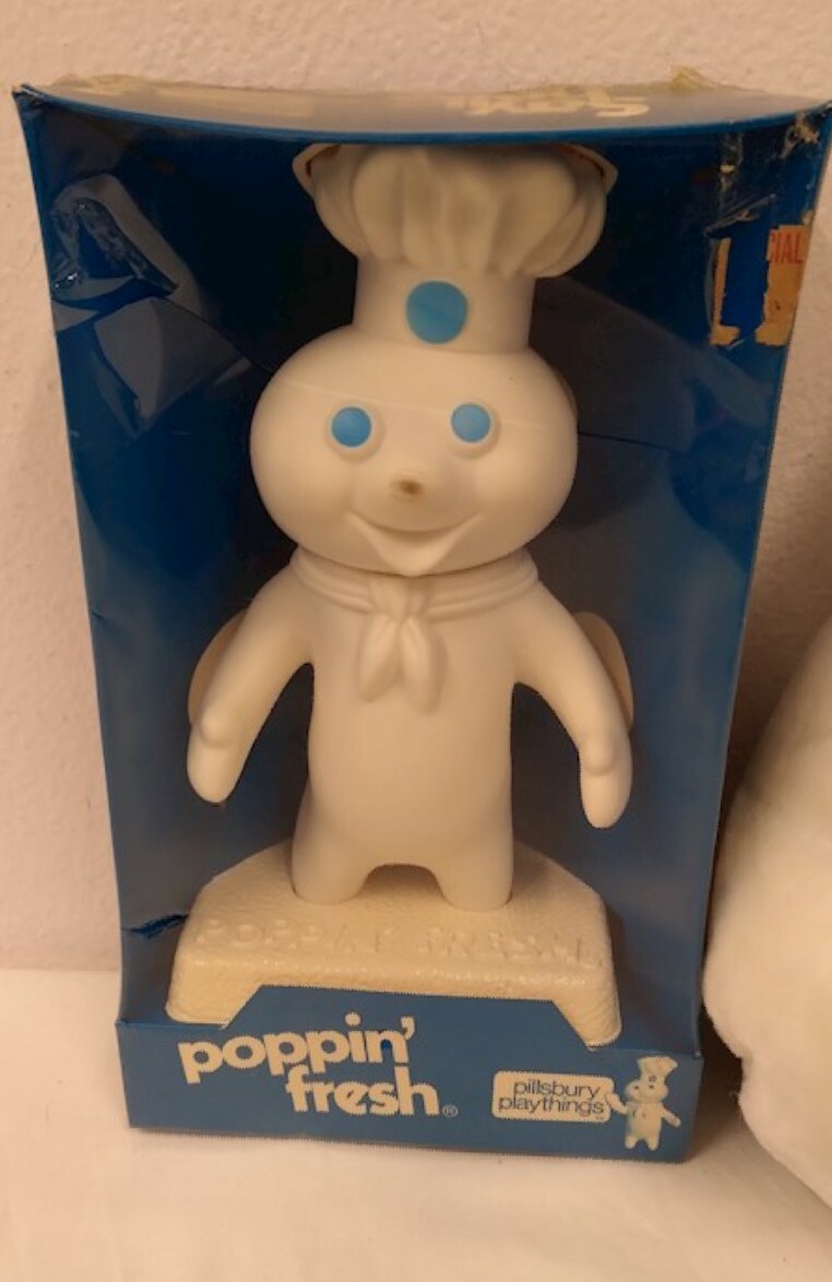 RARE Pillsbury Doughboy Poppin' Fresh & Poppie' Fresh IOB + Hand