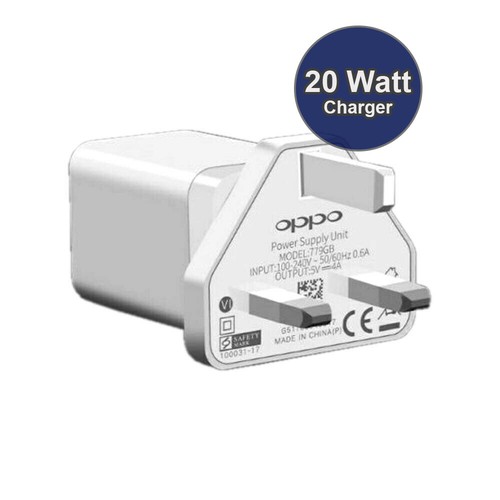 Genuine OPPO Charger VOOC 20W Fast Rapid UK Mains Plug USB-A To USB-C Cable - Picture 9 of 48