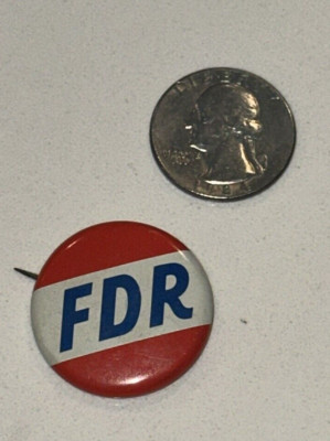 x1 Franklin Roosevelt FDR Lapel Pin Campaign Buttons Pinbacks Marked AO-1972-01