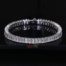 3 5MM VVS1 D Moissanite Baguette Tennis Bracelet Solid 925S Passes Tester 