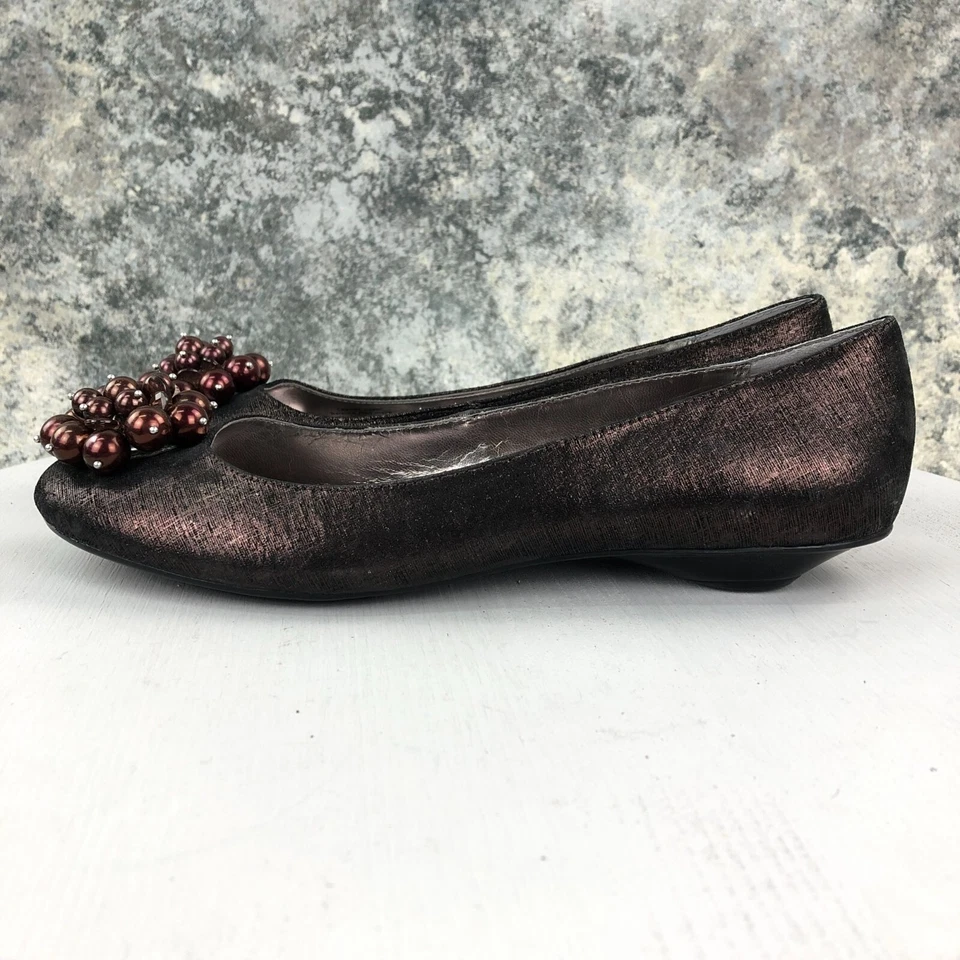 Женские бронзовые кожаные балетки Alfani размер 9 М с круглым носком Muse - Изображение 3 из 4
