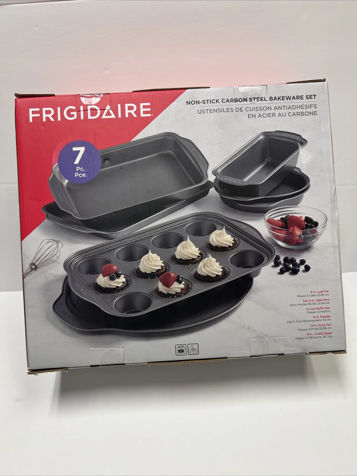 Frigidaire 7 pc Non Stick Carbon Steel Bakeware Set NEW