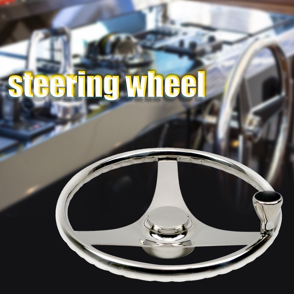 Geloo 13-1/2 Inch 5 Spoke Boat Steering Wheel Destroyer Style Vessel