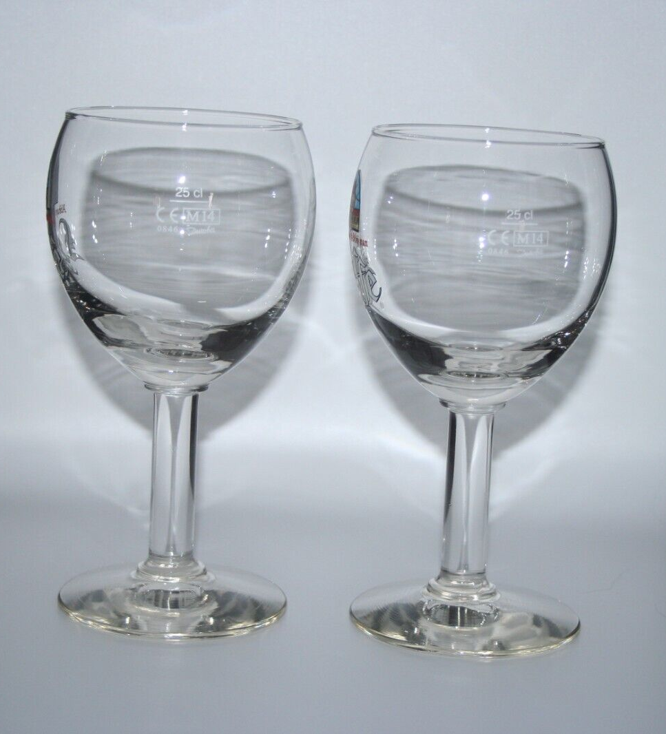 Leffe Belgian Beer Goblet Chalice Wine Stained Glass Abbey Brewery Logo Set of 2 eBay