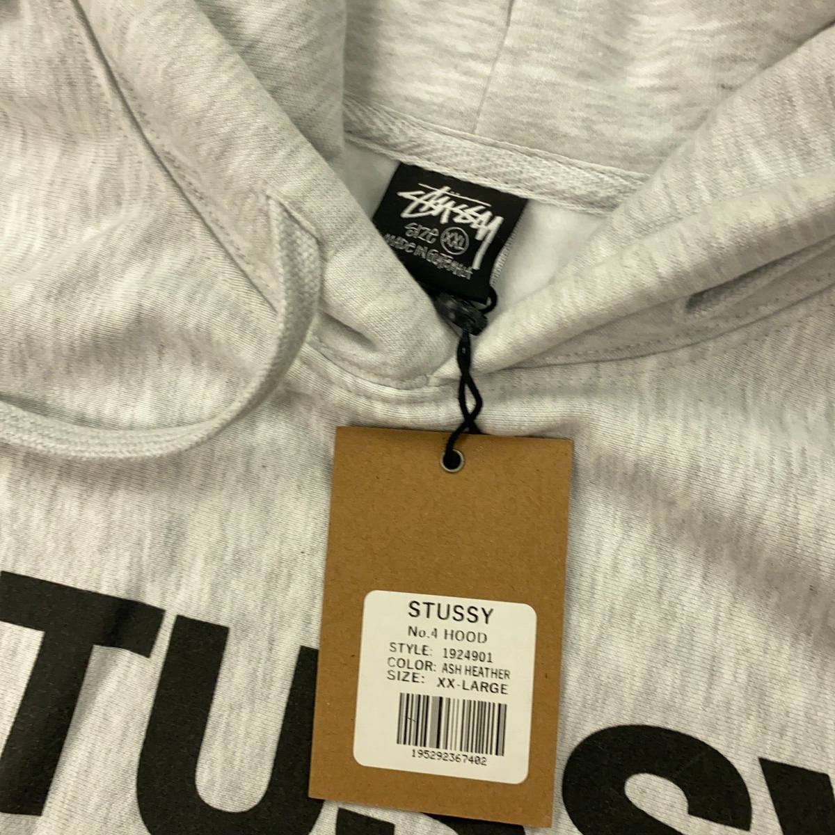 Stussy No 4 N4 Hoodie Mens XXL Ash Heather Gray Hooded Stussy No 4 N4 Hoodie Mens XXL Ash Heather Gray Hooded