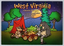 Postcard West Virginia S'mores Recipe Comic Cartoon