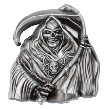 Skull Death Belt Buckle Western Cowboy Motorcycle Riding Belt Buckle