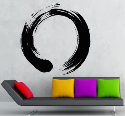 Japan Wall Sticker Circle Enso Zen Buddhasim Calligraphy for Home Art Wall Mural - Photo 1/4