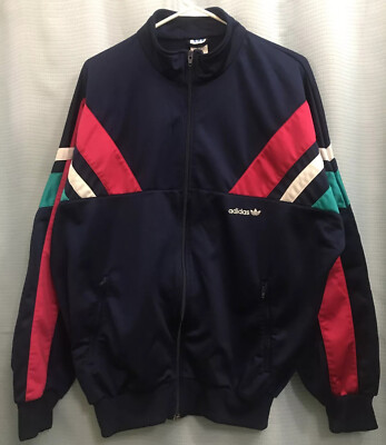7-L-42/44 Vintage 1980s ADIDAS Track Tennis Jacket FUSCHIA