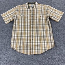 Carhartt Shirt Mens Medium Relaxed Fit Plaid Button Up Short Sleeve 100 Cotton