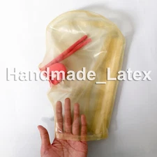 Transparent Latex Hood Rubber/mask with 15cm Nose Long Tube Club Party Cosplay