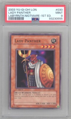 PSA 9 - Yu-Gi-Oh Card - LON-030 - LADY PANTHER (common) *1st