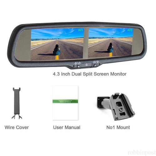 4.3" Car Dual Screen Monitor Rear View No1 Bracket+2x Backup Camera For Toyota - Picture 4 of 21