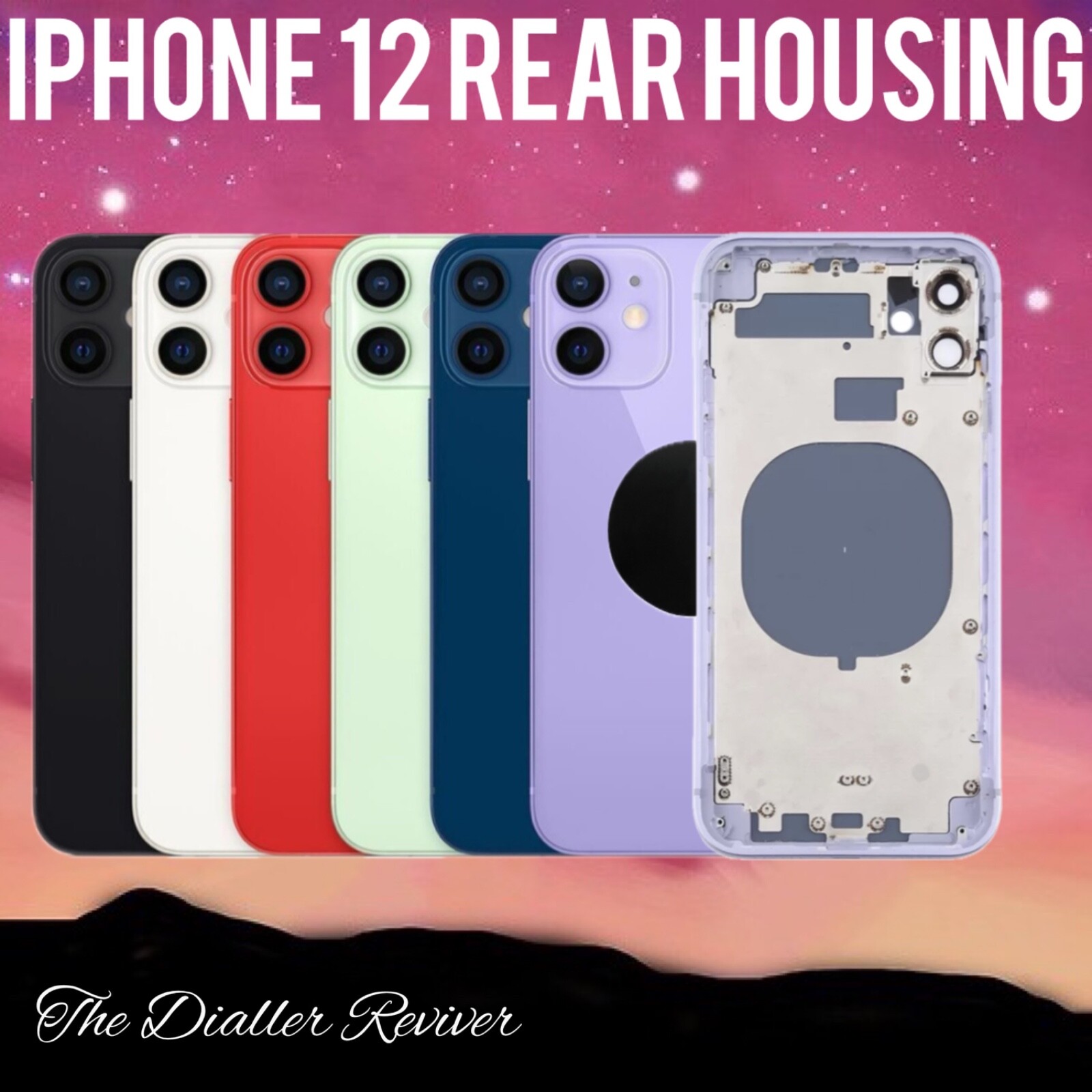 For iPhone 12 - All Colours - Rear Housing Back Chassis Replacement