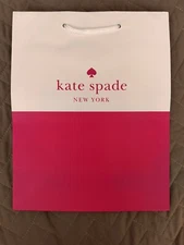 Kate SPADE Shopping Paper Gift Bags - Pink & White 10" x 8" x 4.5"