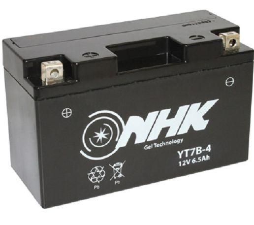 Batterie moto au gel YT7B-4 prête à l'emploi sans entretien