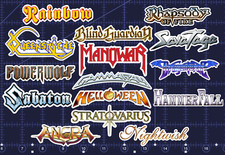 15 Power Metal Rock Band Logo Stickers -clear Holographic Or White - Heavy 15 Power Metal Rock Band Logo Stickers -clear Holographic Or White - Heavy